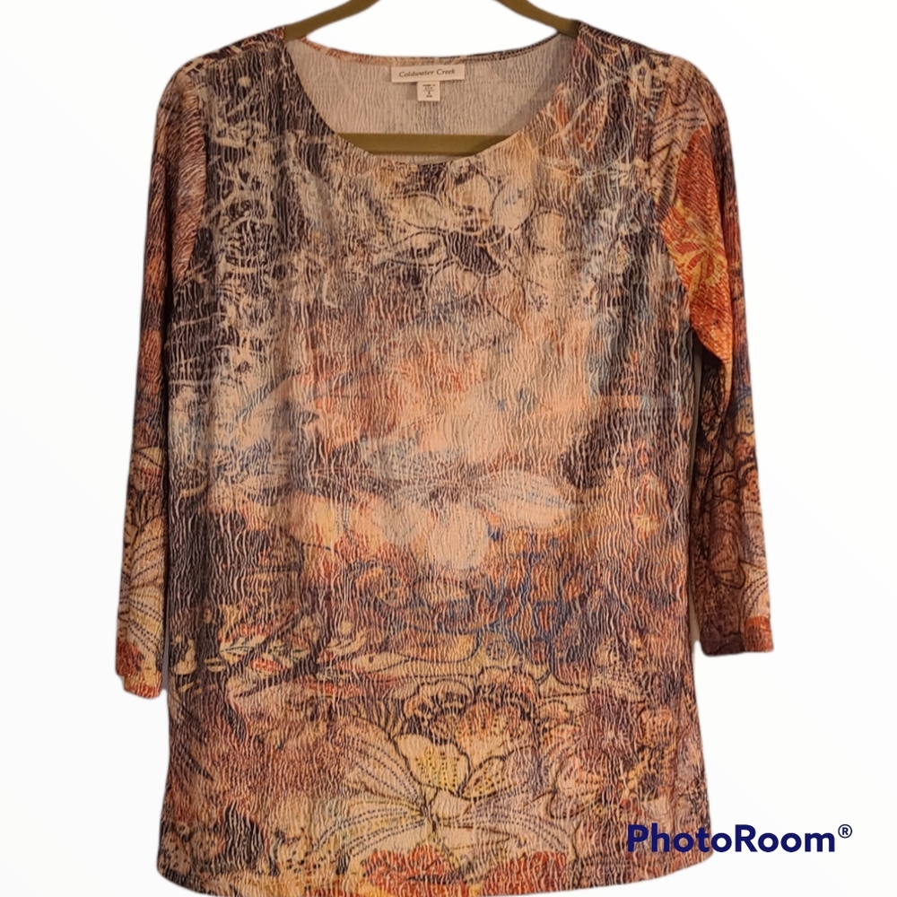 Coldwater Creek Woman's 3/4 Sleeve Top size S
